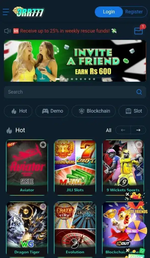 The 3RR 777 APK Game offers a simple interface for Pakistani gamers