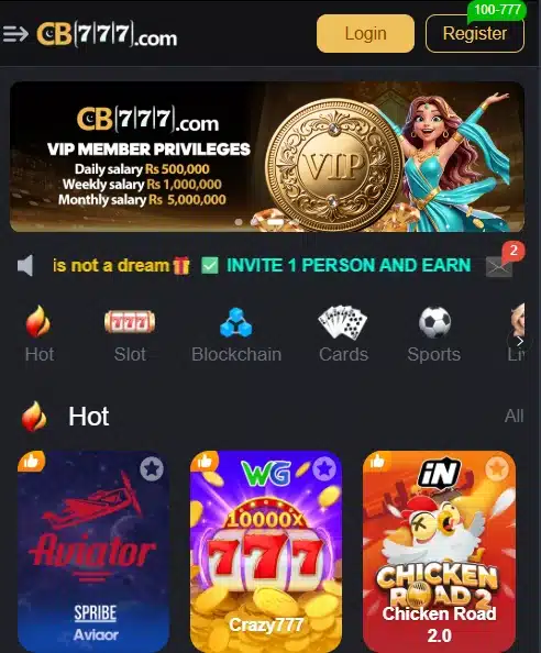 CB 777 Game earning dashboard showing rewards and withdrawal options in Pakistan