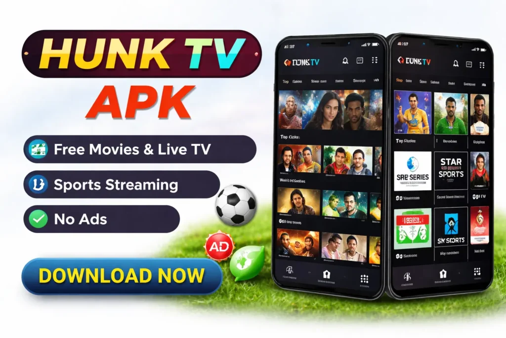 Hunk TV APK 2026 Free, Fast, Safe, Unlimited, Full HD Movies & Live Sports App