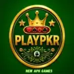 PlayPKR Game featured image with green casino background, poker cards, gold chips, and premium Android gaming logo design.