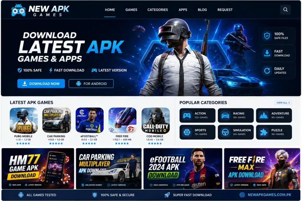 New APK Games official website homepage