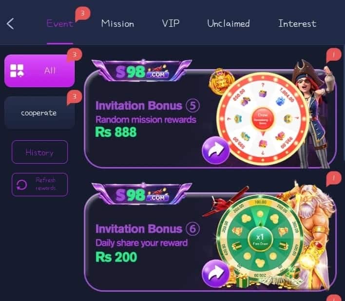 Download S98 Game APK, a real money casino app in Pakistan 2026