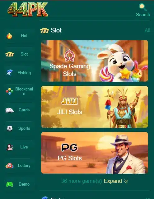 44PK real money earning app dashboard screenshot